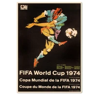 1974 germany fifa world cup retro football pictures wall chart vintage kraft posters and prints painting wall sticker home decor