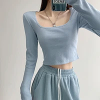 yasuk summer fashion woman solid casual pullover t shirts sexy cool womens slim skinny tight long sleeve top tess simple