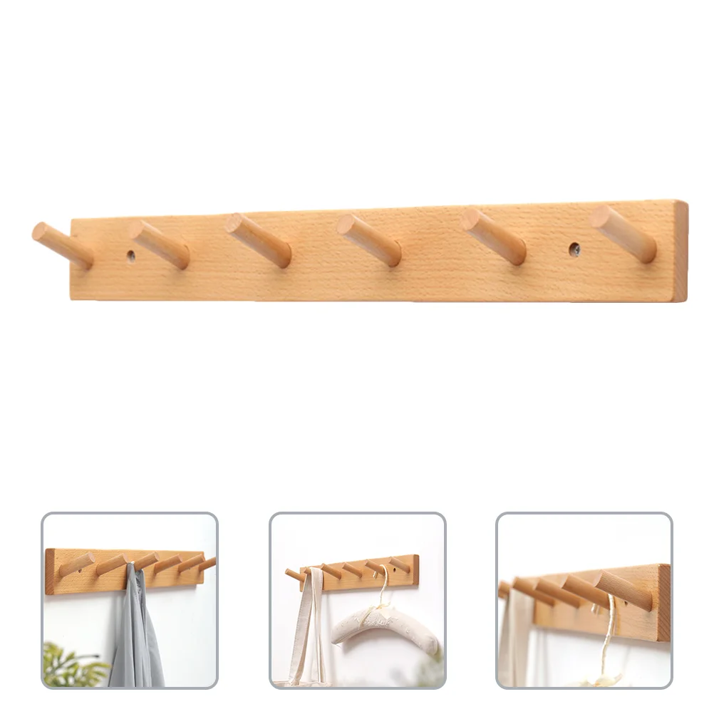 

Wall Rack Wooden Coat Hook Hanging Wood Hanger Clothes Hooks Holder Hat Pegkey