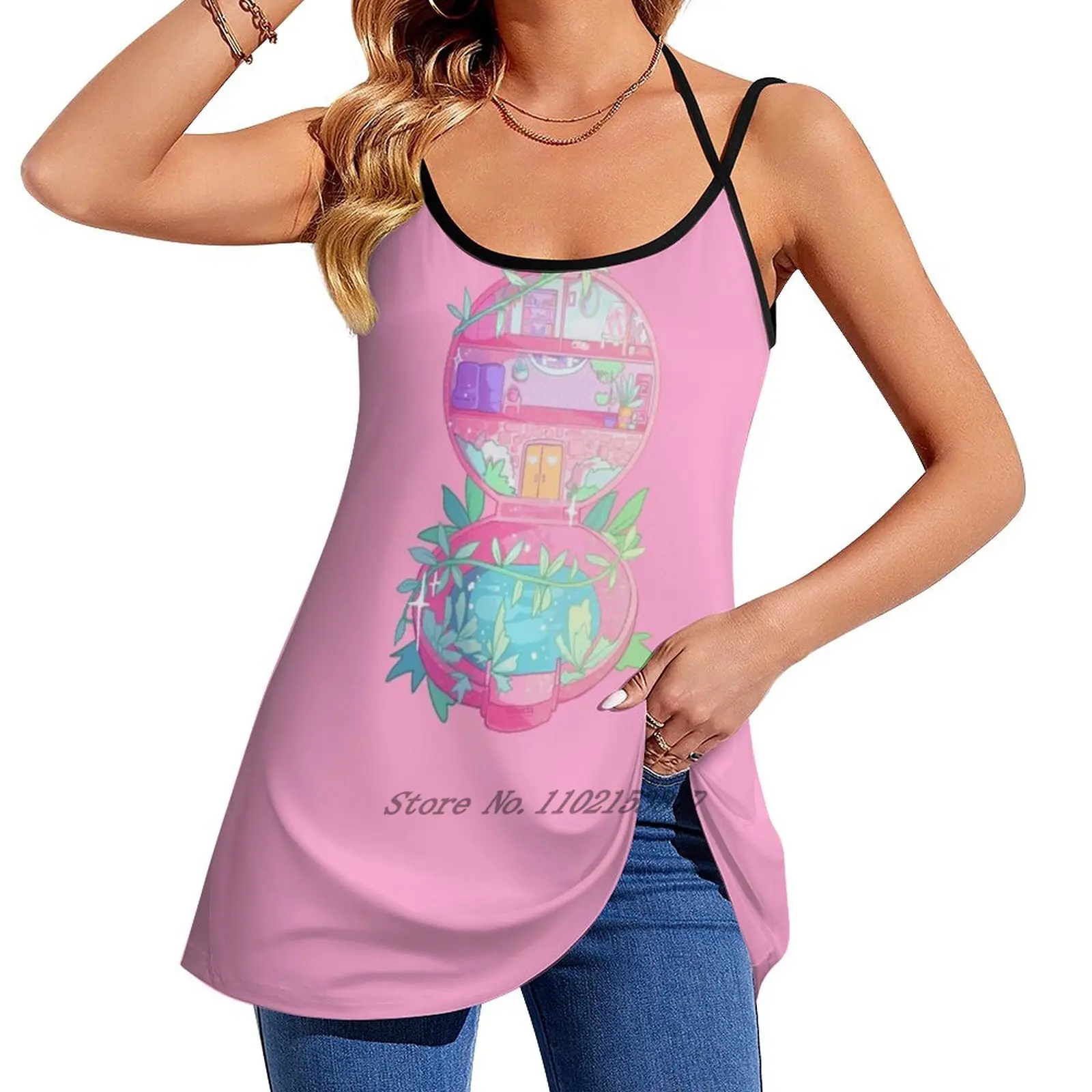

90S Nostalgia Series : Pocket Garden Fashion Camisole Women'S Tank Top Summer Sleeveless Shirt 90S Nostalgia Kawaii Throwback