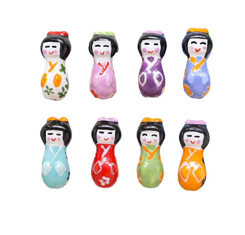 6 шт. ручная роспись милая благословение кукла керамическая перфорированная