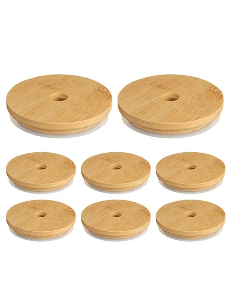 

Bamboo Mason Jar Lids Safe To Use Bamboo Jar Lids With Straw Hole Easy To Clean Durable Useful 70mm Wooden Bamboo Jar Lids For W