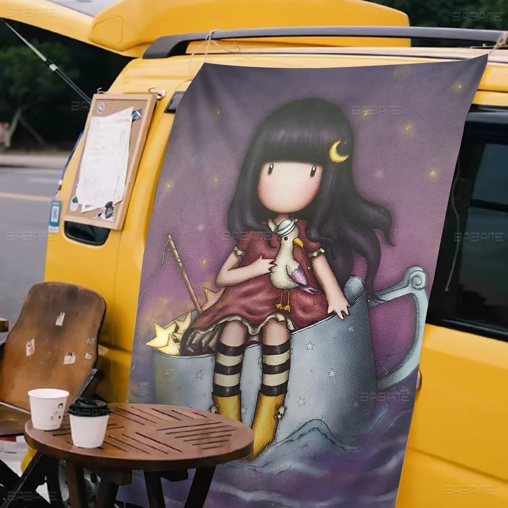 Милая девушка ребенок художественная иллюстрация S-santoro мультяшный флаг