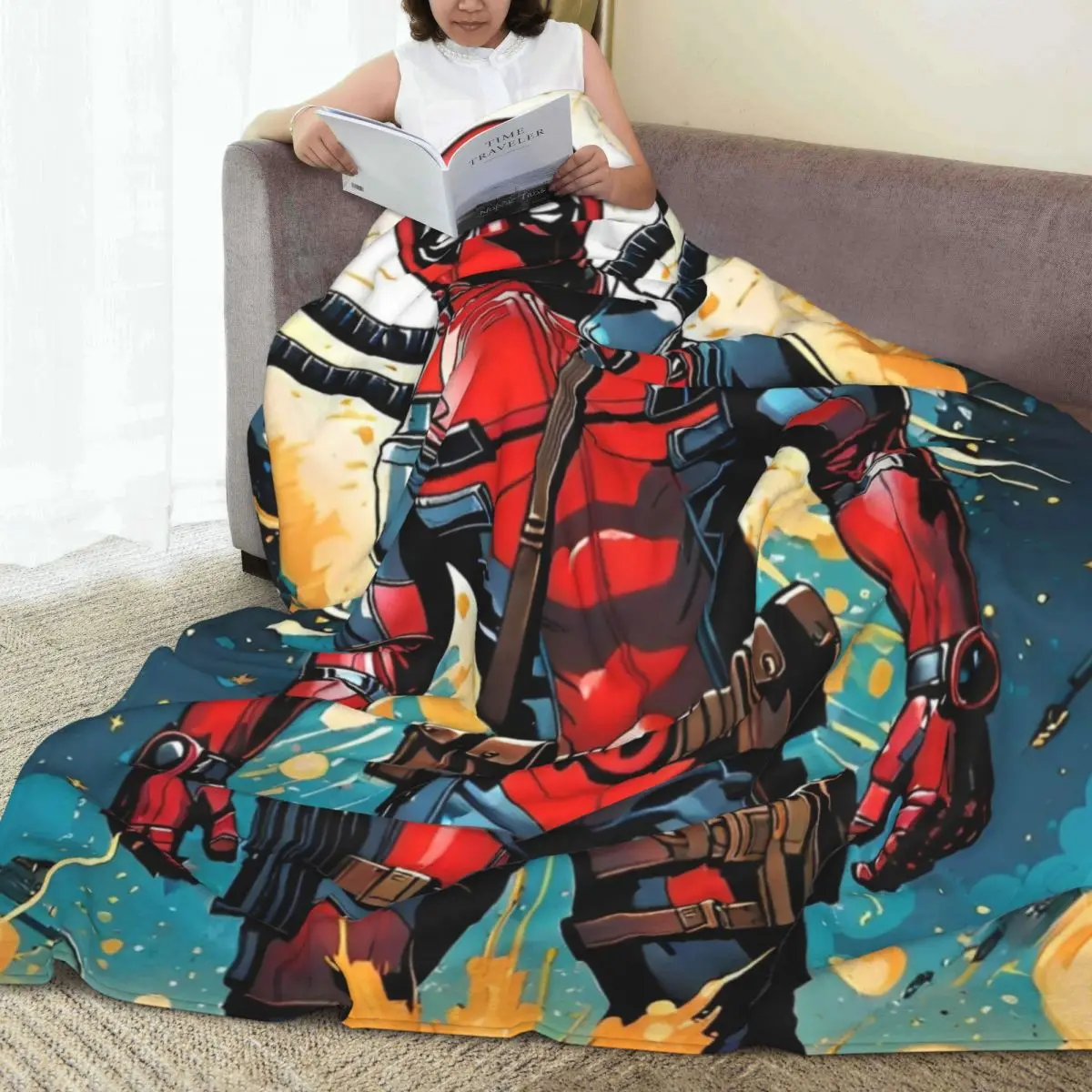 Фланелевые одеяла Marvel Дэдпул и Росомаха теплое одеяло для спальни дорожное