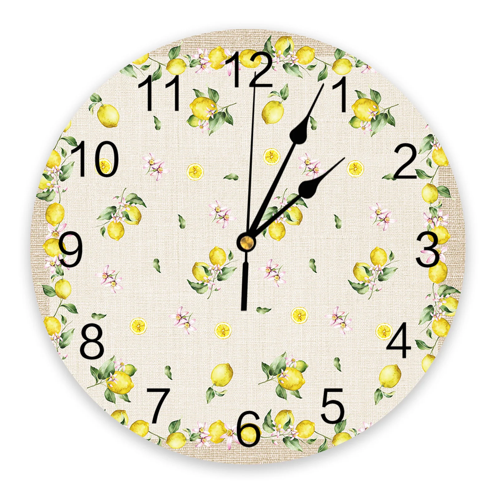 

Милые летние настенные часы с фруктами, лимоном, современный дизайн, тихие украшения для спальни, гостиной, круглые подвесные часы