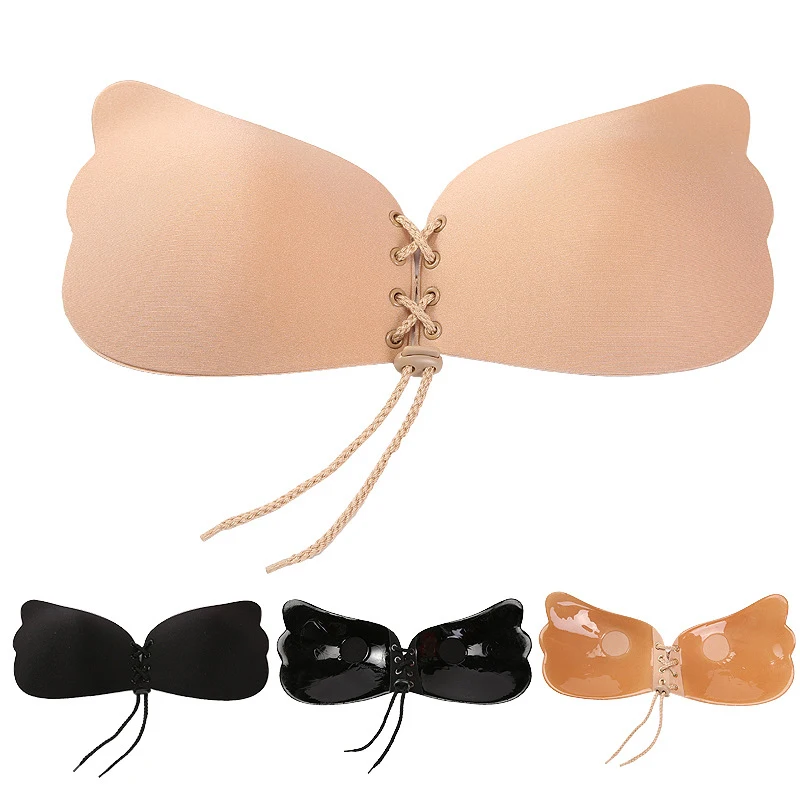 

Women Invisible Bra Strapless Blackless Silicone Push Up Bralette Underwear One Piece Adhesive Sticky Bra Without Strap Frame