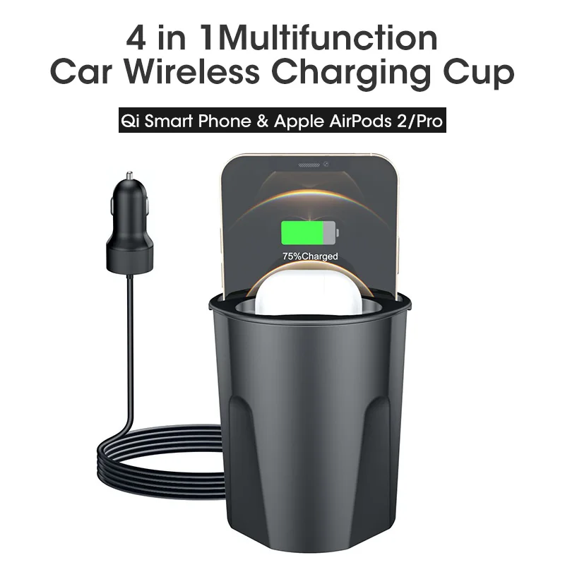 15w car wireless charging cup 4 ni 1 car charger holder for samsung s212010 apple iphone1213 portable phone car fast chargers free global shipping
