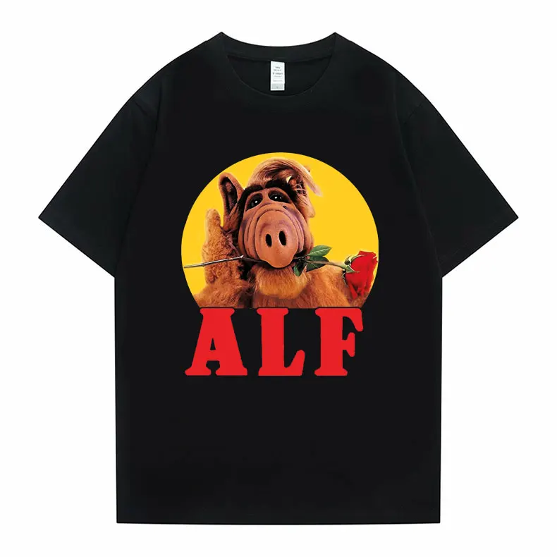 

Alf Gordon Shumway T Shirt Short Sleeve Funny Tv Comedy Sitcom Cat Graphic Print T-shirt Men Women Casual Oversized Tshirt Tops