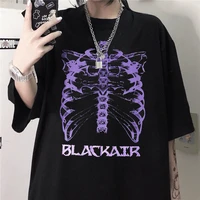 fashion womens short sleeve t shirt new rib gothic oversized t shirt printing loose from the angle of 3 xl