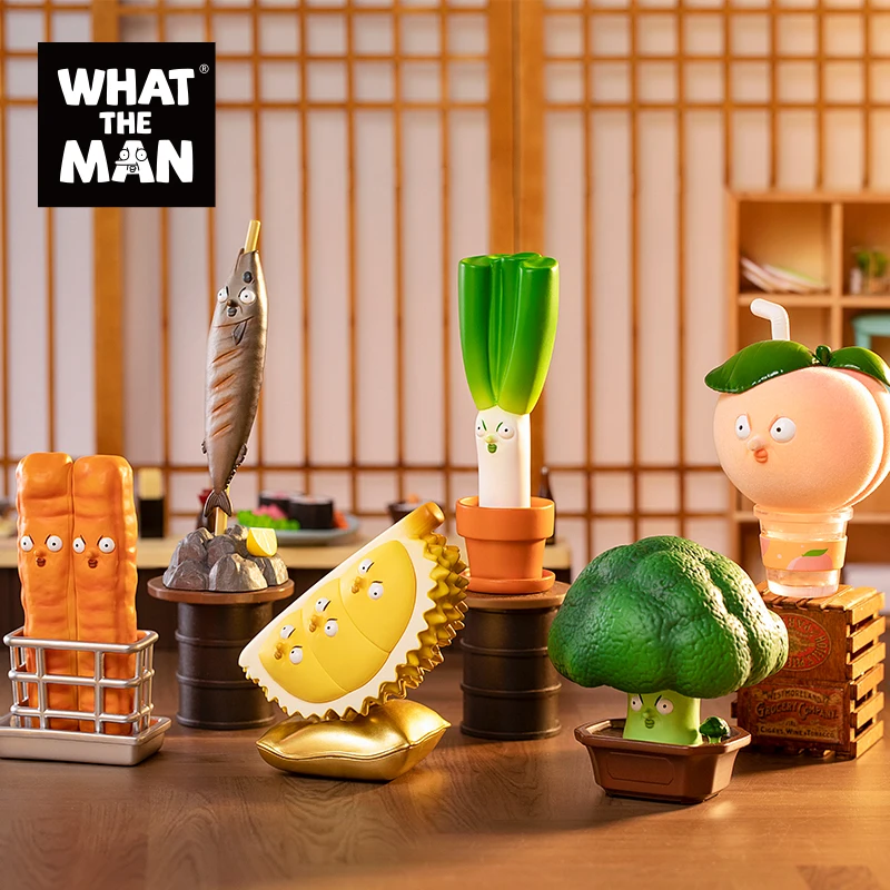 

POPMART What The Man Food Series глухая коробка игрушки Caja Ciega женские фигурки милые кавайные куклы модель подарок на день рождения загадочная коробка