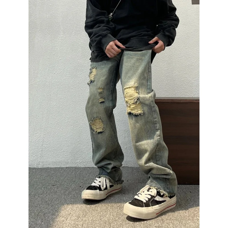 Fashion Men's Jeans Hip Hop Ripped Men's Pants Baggy Jeans Korean Fashion Streetwear Y2k Clothes Brand Jeans Jeans Aeste