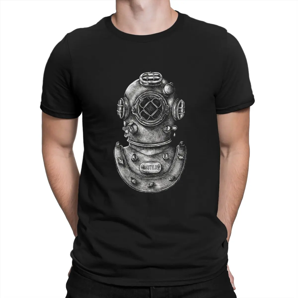 

Dive Scuba Diving Man TShirt Helmet Individuality Polyester T Shirt Graphic Streetwear New Trend