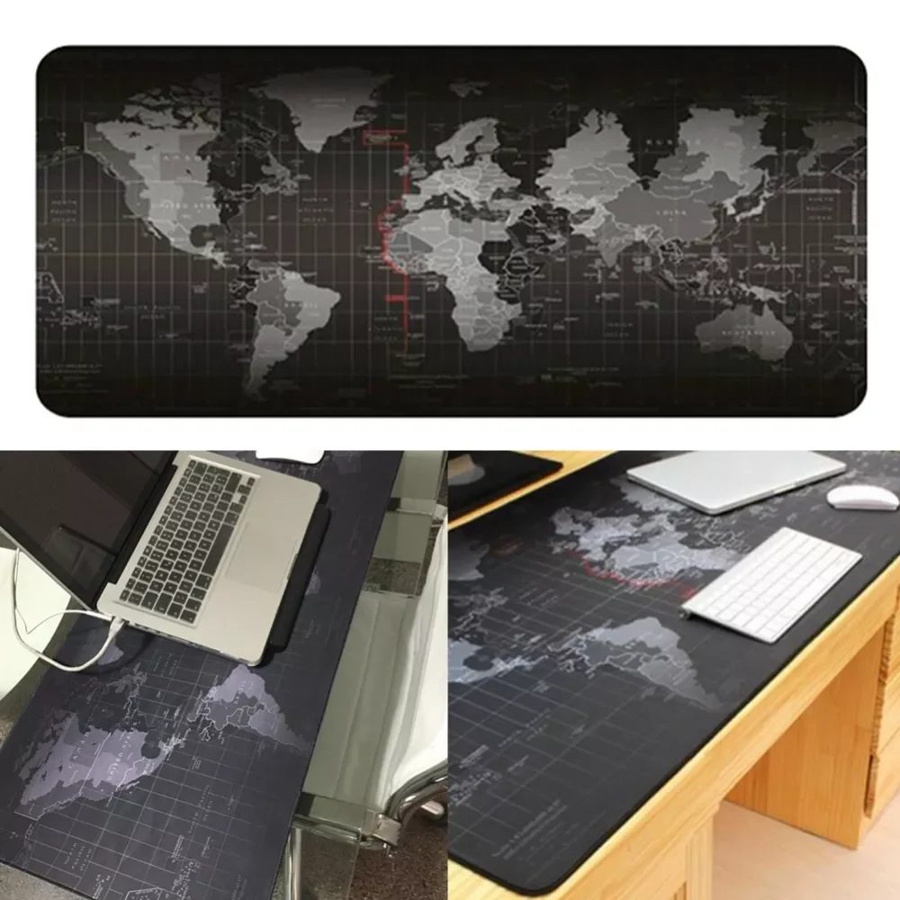 

Anti-slip World Map Pattern Gaming Computer Mouse Keyboard (70cm*30cm*0.2cm) for Dota LOL CS GO