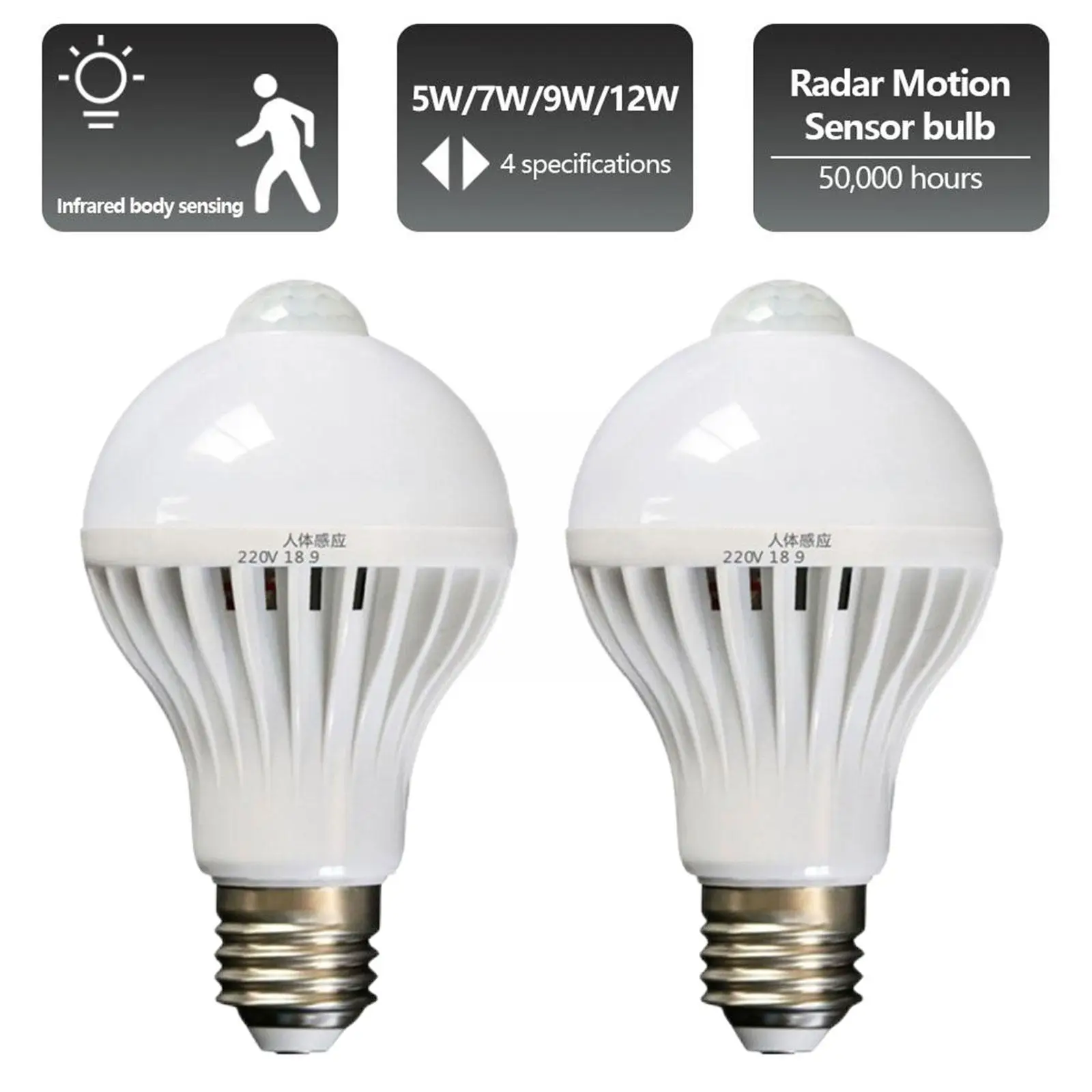 

Pir Motion Sensor Led Bulb E27 Lamp 5w 7w 12w 110v Corridor Stair Hallway Bulb Lamps Led 220v Light Light Night Induction G3t6