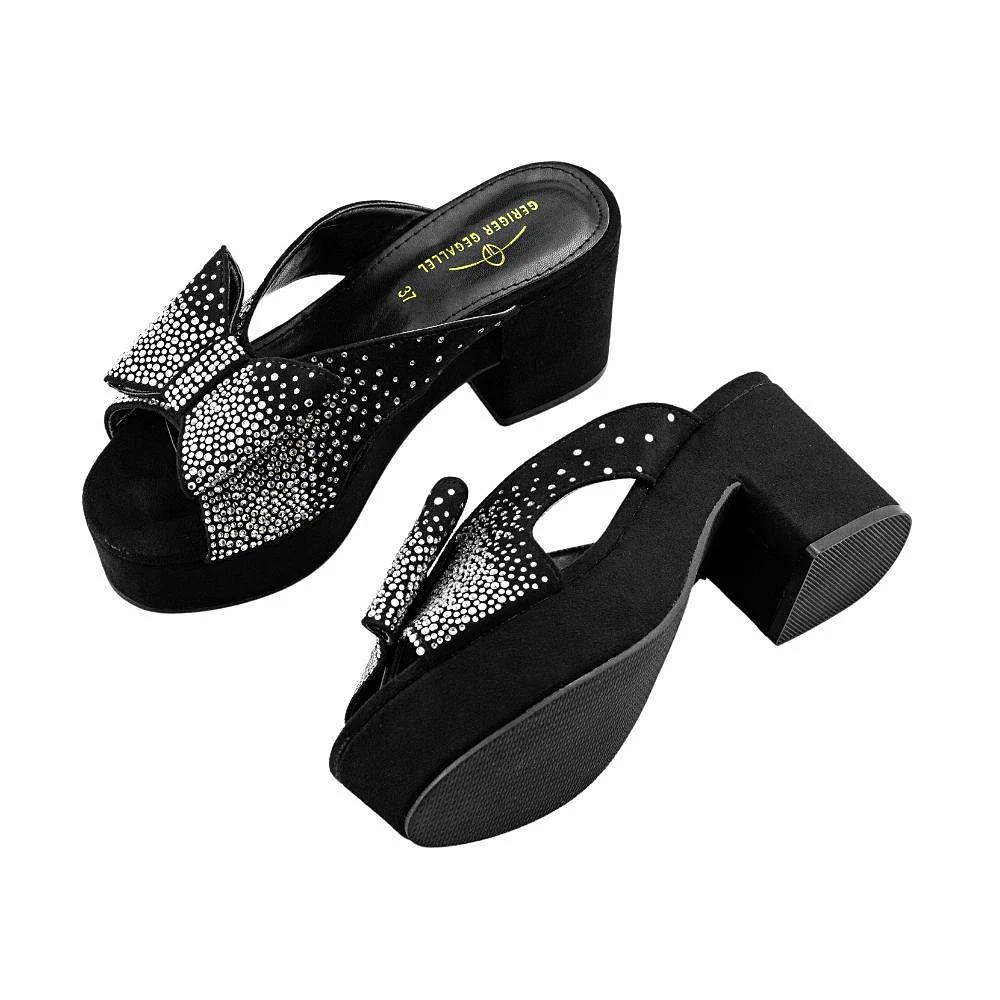 Silvery Wedding Pumps for Women Bowknot Comfy Shoes Summer Evening Party Shoe to Match Dress Top Designer Mules Sandals Women