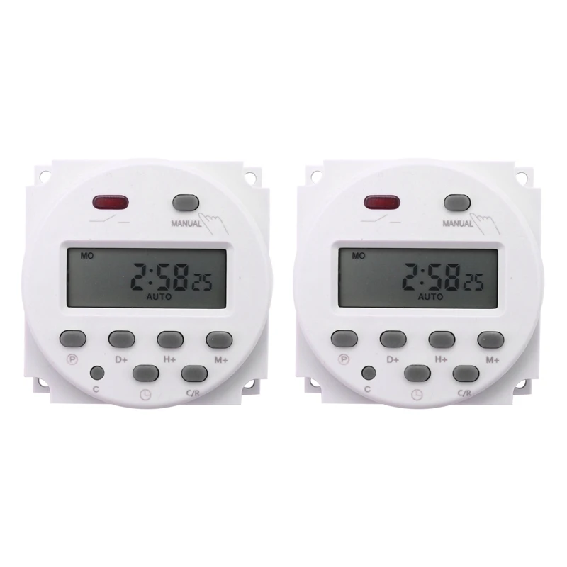 

2X New LCD Digital Control Power Programmable Timer DC 12V 16A Time Relay Switch
