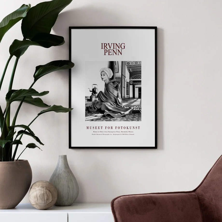 Черная белая женщина рыба абстрактная Геометрическая линия настенный