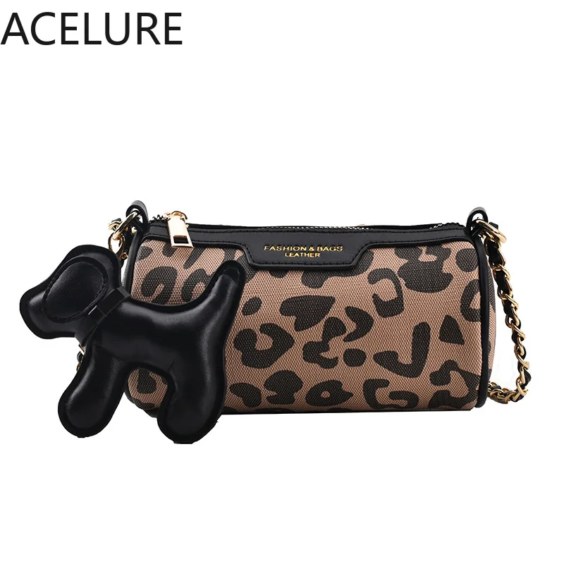 

Сумка на подушку BS ACELURE женская с леопардовым принтом, маленькая сумочка кросс-боди из искусственной кожи, кошелек в форме цилиндра для подмышек