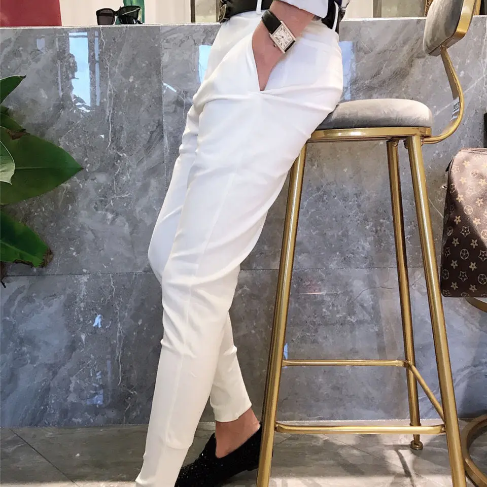 

Мужские весенне-осенние модные деловые повседневные новые брюки Королевского синего цвета мужские строгие классические брюки мужские брюки C06