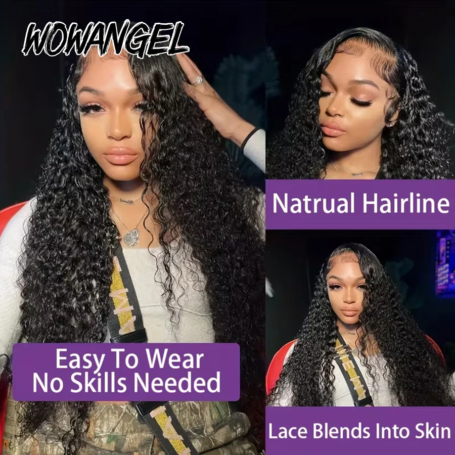 Фото WOWANGEL 13x6 HD Lace Front Wig Human Hair Deep Part Curly Human Hair Wigs PrePlucked Full Frontal Wigs For Women Brazilian Hair №2