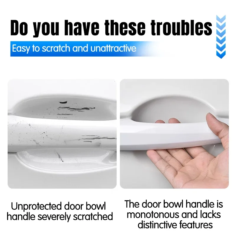 4/8 шт. защитные наклейки на дверную ручку автомобиля авто эмблема пленка против