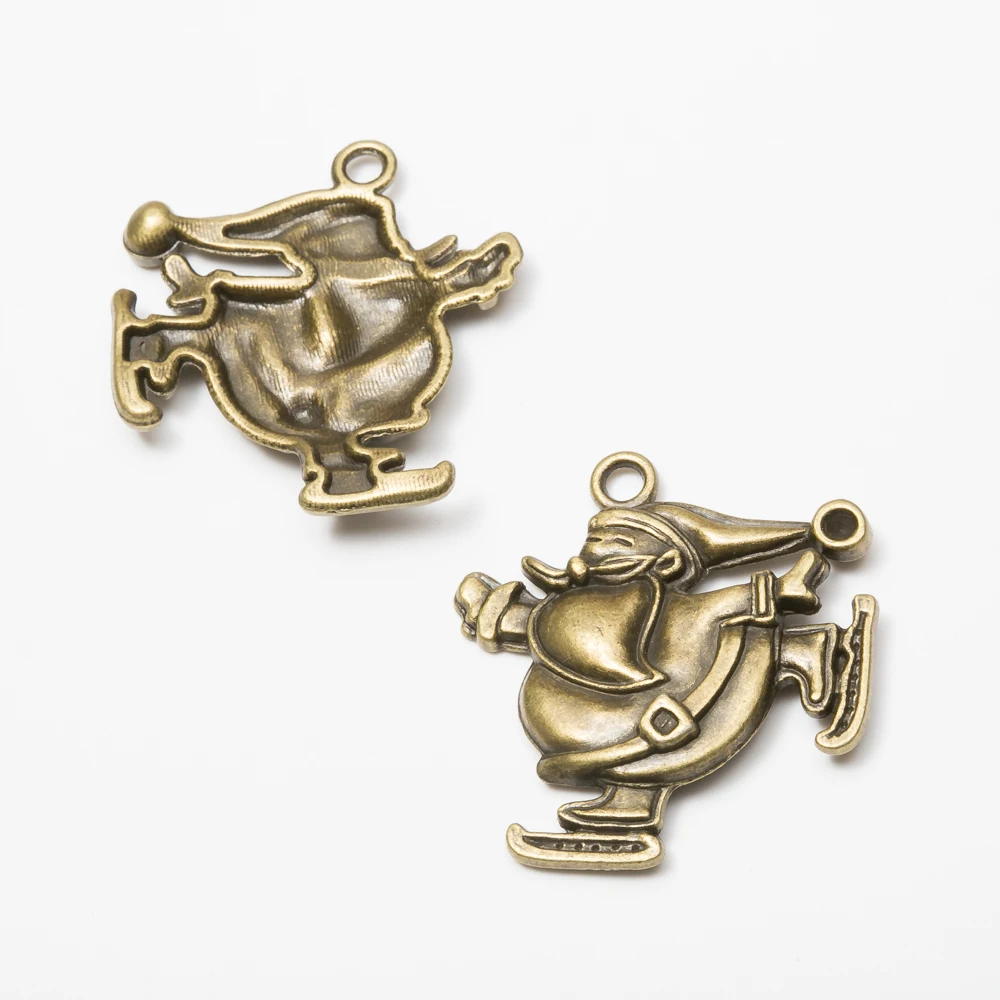 5 шт. винтажные металлические кулоны Санта-Клаус из цинкового сплава