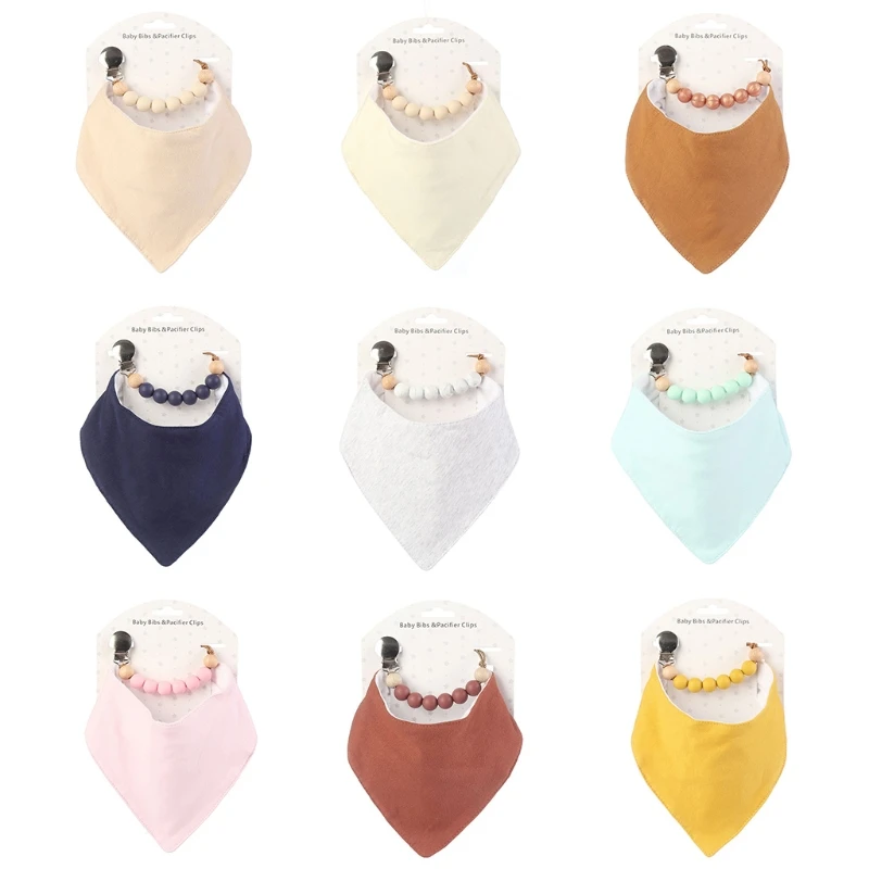 Baby Bandana Drool Bibs Pacifier Chain Gift for Parents Friends and Family Train Baby's Visual Hand Eye Coordination