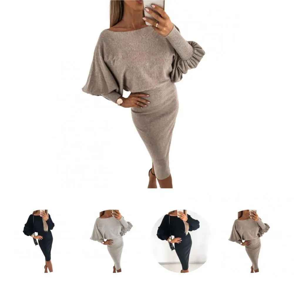 

Tunics Dresses Slim Fit Long Lasting High Waist Winter Warm Pencil Dress Party Dress for Daily Wear