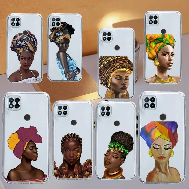

African black Girl Art Phone Case Transparent for Xiaomi redmi note x f poco 10 11 9 7 8 3 i t s pro cover shell coque