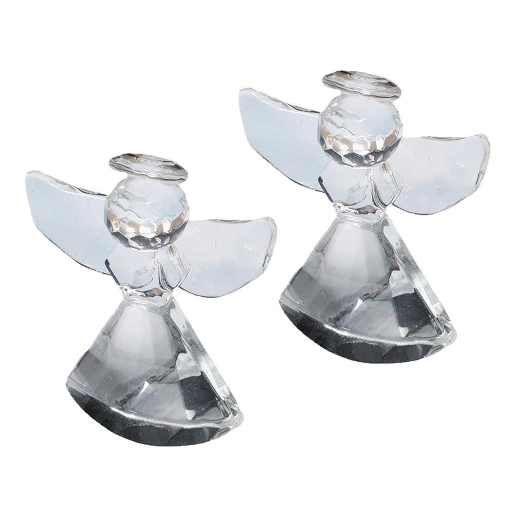 

Angel Statue Figurines Crystal Ornament Guardianfigurine Statues Luck Good Sculpture Religious Prayer Cherubs Garden Blown Hand