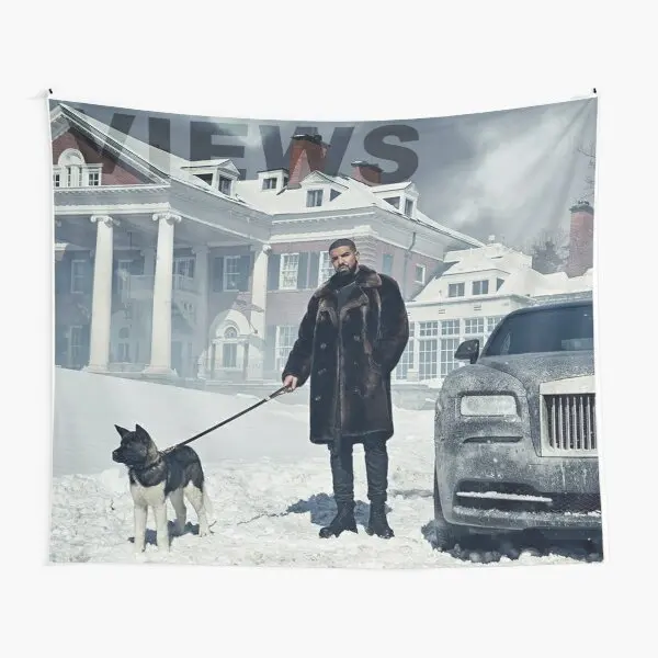 

Drake With Dog Views Tapestry Hanging Printed Blanket Bedroom Decoration Beautiful Room Wall Bedspread Colored Living Decor Mat