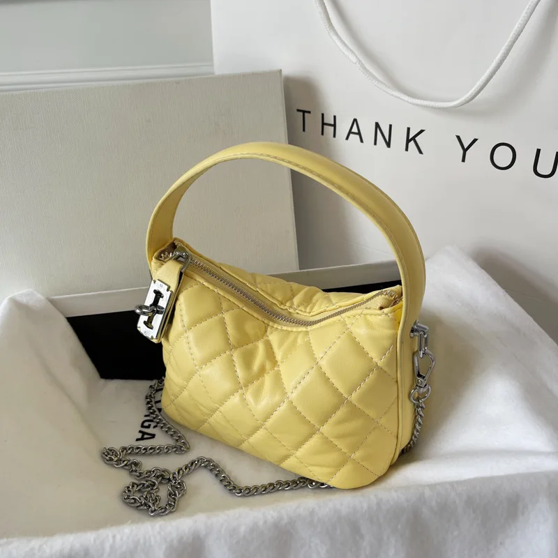 

Textured women's bags 2022 new fashion all-match casual trend niche rhombus chain shoulder bag messenger bag popular handbag