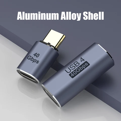 Адаптер USB 4.0 USB C к USB C Thunderbolt 3/4 40 Гбит/с OTG Удлинительный кабель-адаптер типа C «папа-мама» для ПК, ноутбуков