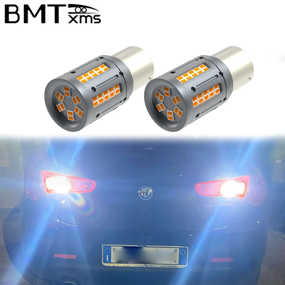 

BMTxms 2pcs 100% Canbus 1156 P21W Led Bulb BA15S For Alfa Romeo Giulietta 940 2010-2019 Car LED Reverse Bulb Back Up Light White