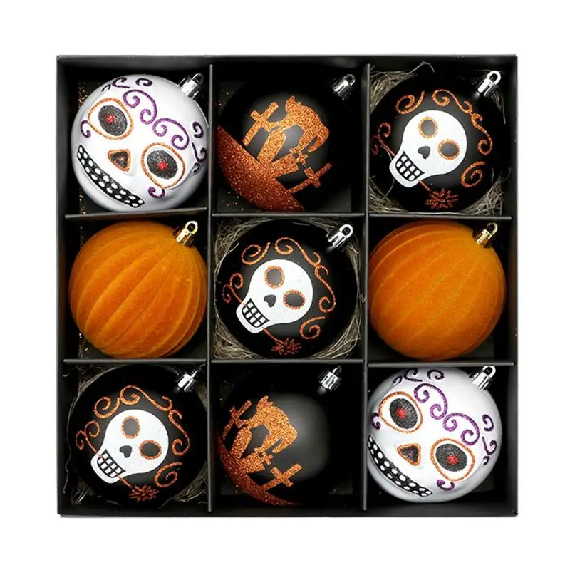 

Halloween Tree Decorations 9pcs Spooky Skull Hangings Balls Spooky Wall Hangings Ornaments For Halloween Party Supplies Home