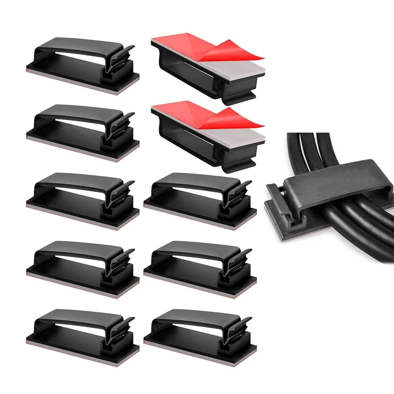 

50/100pcs Cable Clips Cable Management TV PC Wire Holder Desk Cord Organizer