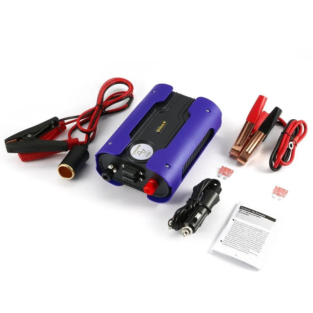 

Leshp Blue 500W Peak 1000W Pure Sine Wave Power Inverter Car Power Converter With 2 Usb Port Dc 12V For Home Appliance