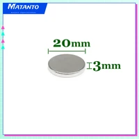 2510152050pcs 20x3 round powerful strong magnetic magnets n35 powerful ndfeb magnets 20x3mm disc rare earth magnet 203 mm
