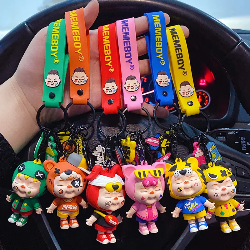 

Environmental PVC Sleeping Baby Keychain For Ladies Bag Pendant Car Key Chain Festival Gift Cute Resin Child Couples Keychains