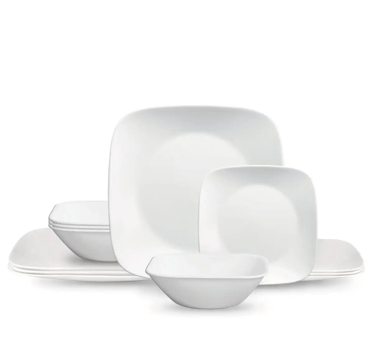 

Corelle®- Classic, Pure White Square 12-Piece Dinnerware Set