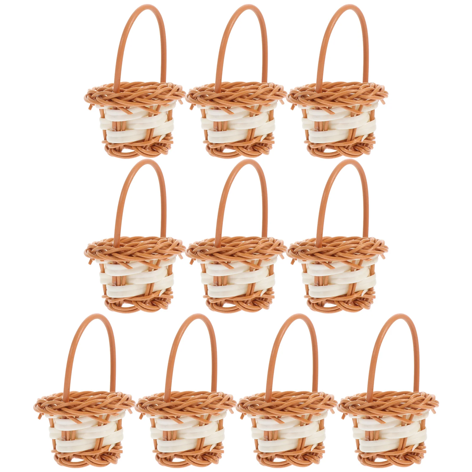 

Basket Mini Baskets Woven Picnic Storage Flower Favor Tiny Rattan Gift Miniature Props Bamboo Willow Handles Favors Decorative