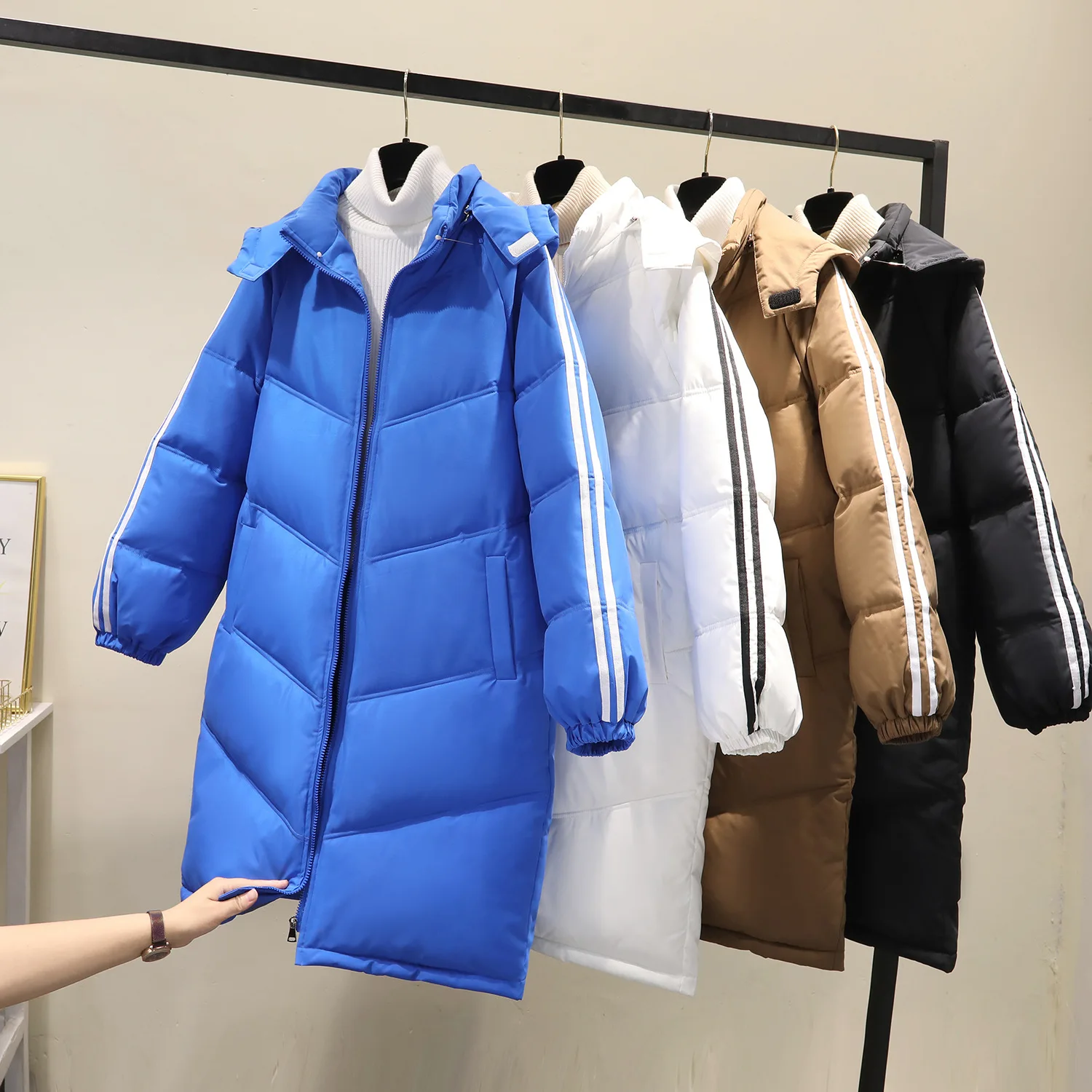 2022new down Cotton Jacket Women's Mid-Length Parkas Coat Winter Parkas Jacket Bread Coat