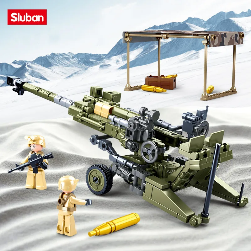 

Конструктор Sluban B0890, игрушечная армейская модель, легкий гаубиватель, 258 деталей, совместим с ведущими брендами, строительные комплекты