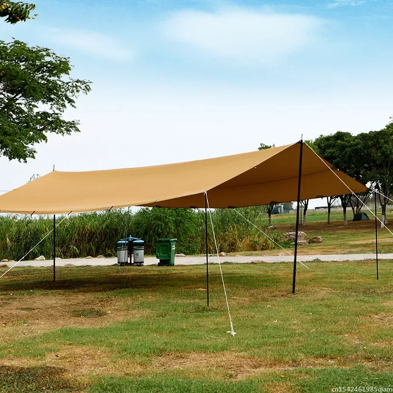 6*8M Tabir Surya Penuh Lem Hitam Kanopi Kemah Pantai Menebal P pronto Pelindung Matndar Tahan Hujan 20-30 Orang Tenda Terpal