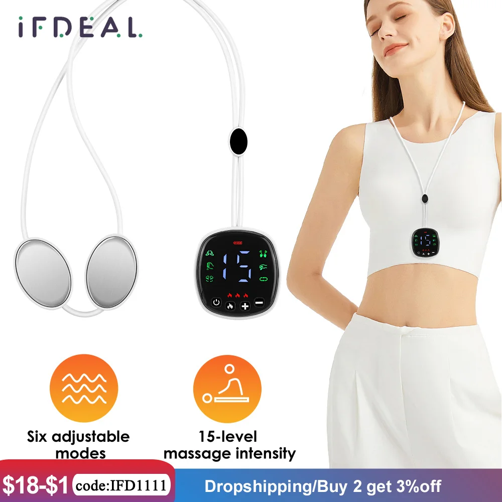 

Pendant Cervical Spine Massager 6 Modes Micro-current Pulse Massage Mini Wearable Neck Care Apparatus for Neck Shoulder Body