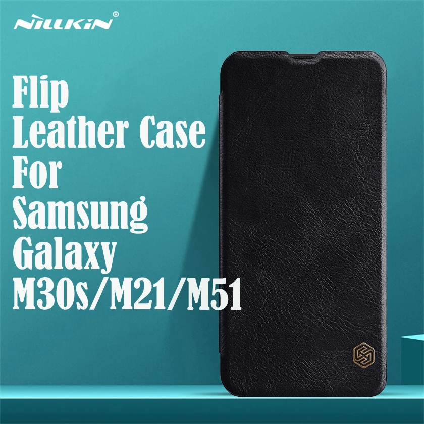 

For Samsung Galaxy M51 M21 M30S Flip Case Nillkin Qin Vintage Leather Flip Cover Card Pocket Wallet For Samsung M51 Phone Bags