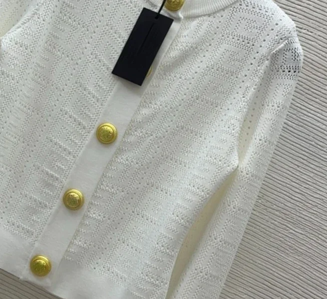 

2023 High Quality Openwork Slim Edition Short Long Sleeve Knit Cardigan Top