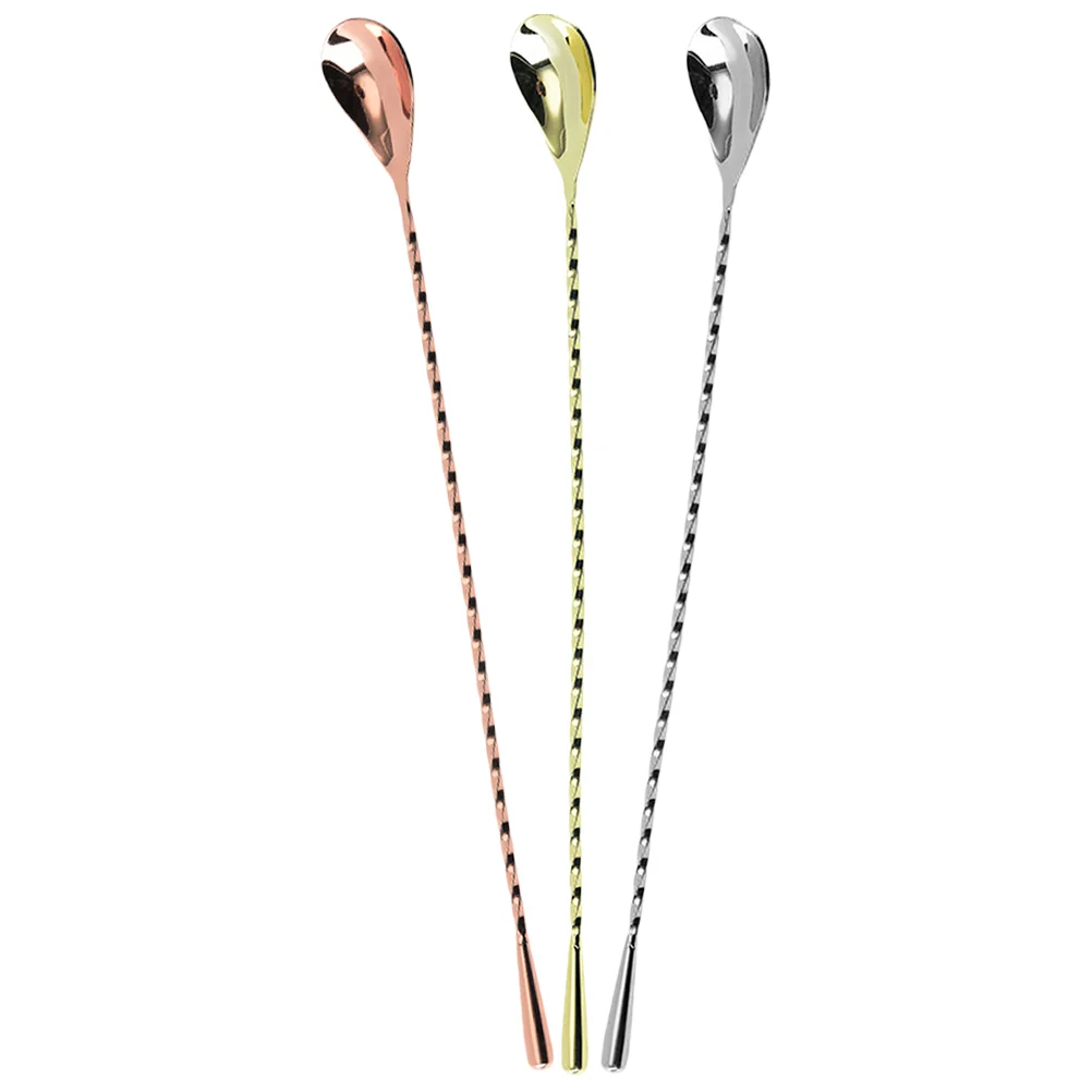 

Cocktail Spoons Spoon Mixing Drink Swizzle Stir Stirrer Sticks Beverage Shaker Stirrers Stainless Steel Stick Coffee Spiralfork