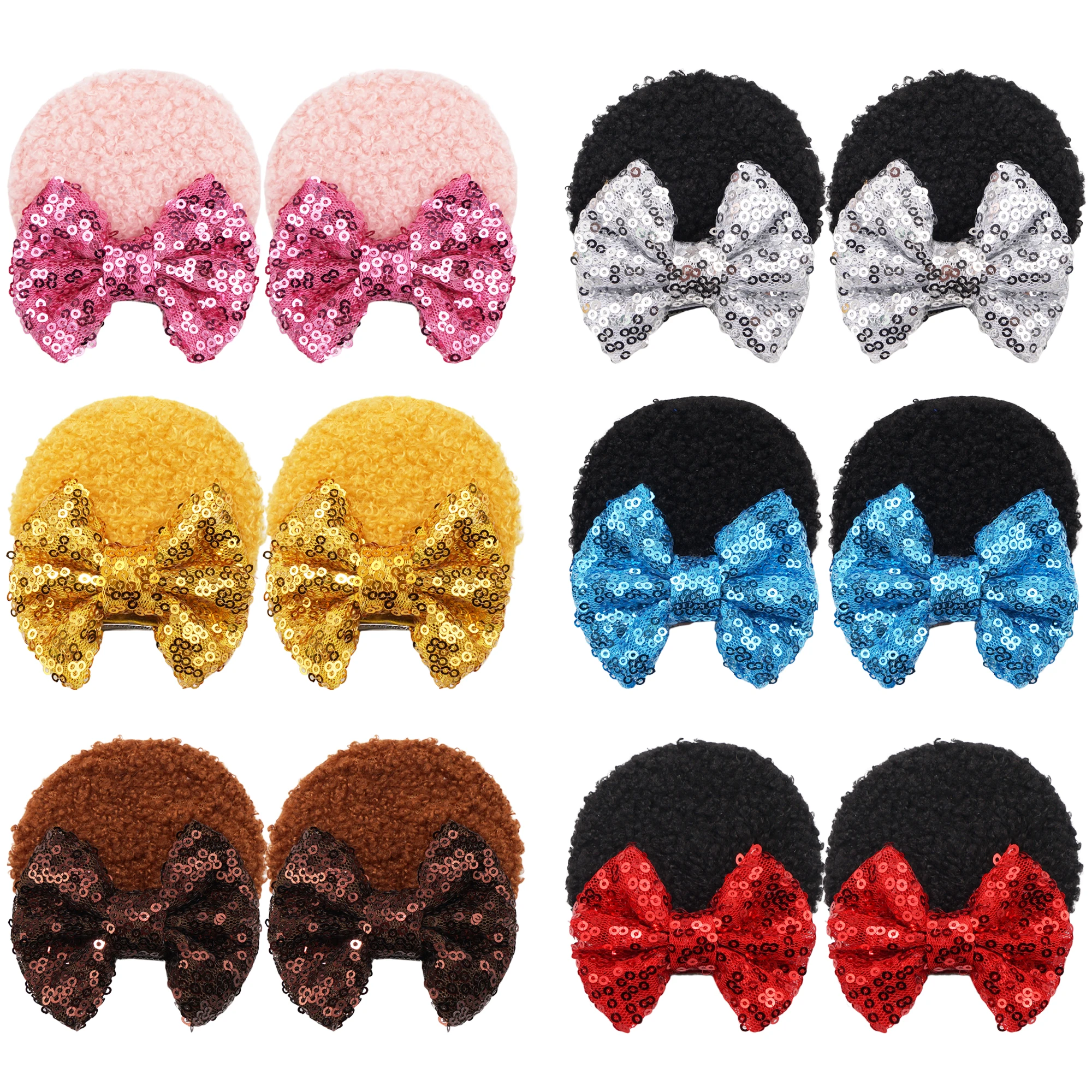 2Pcs Mouse ear sequin bow tie Headband female hairpin Girl party Accessories for  glis babay  Sold by manufacturer