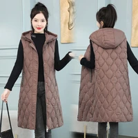 2023 autumnwinter new fashion korea solid color down cotton vest women slim thick loose jacket women